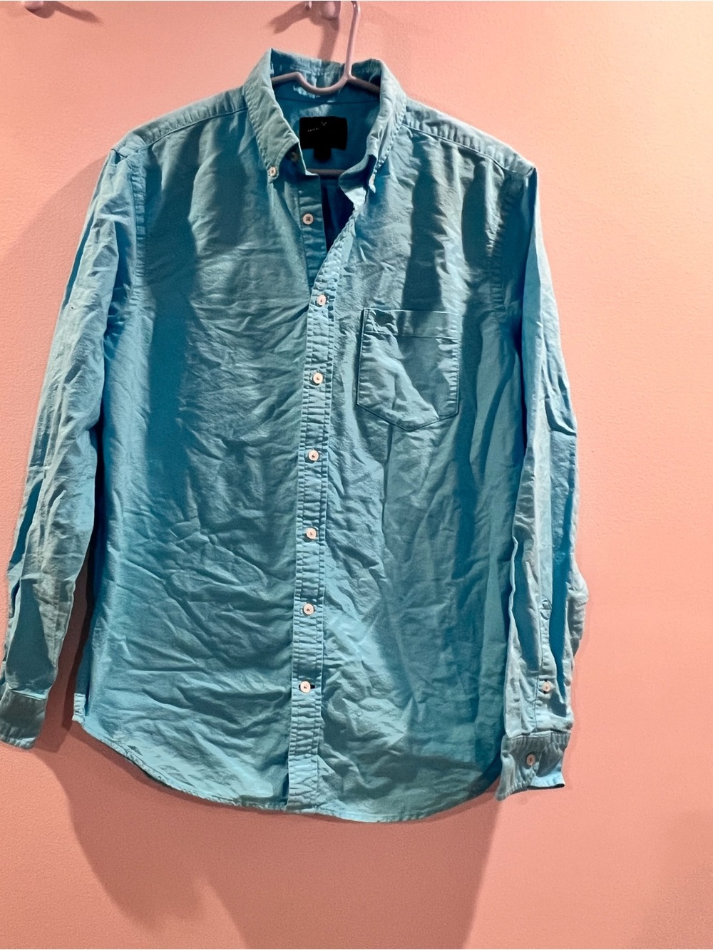 American Eagle Outfitters Teal Button-Down Shirt